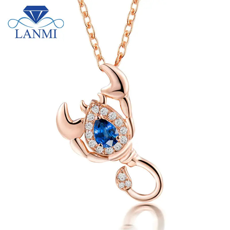 18K Gold Sapphire Animal Pendant for Women