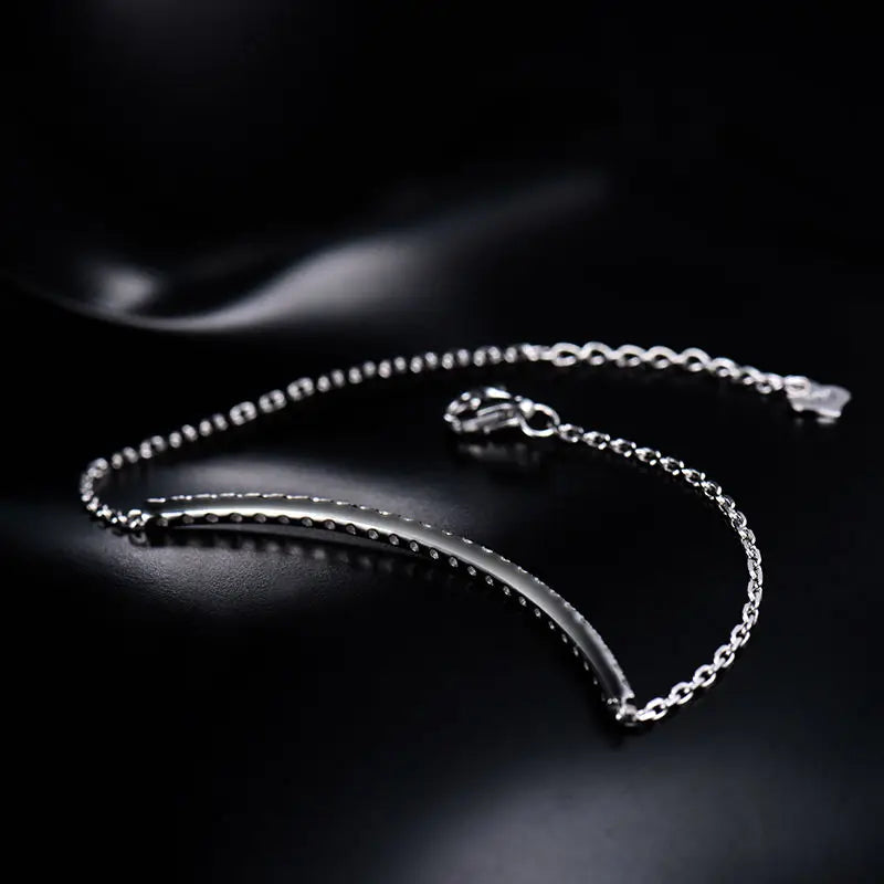 14K White Gold Diamond Bracelet for Women