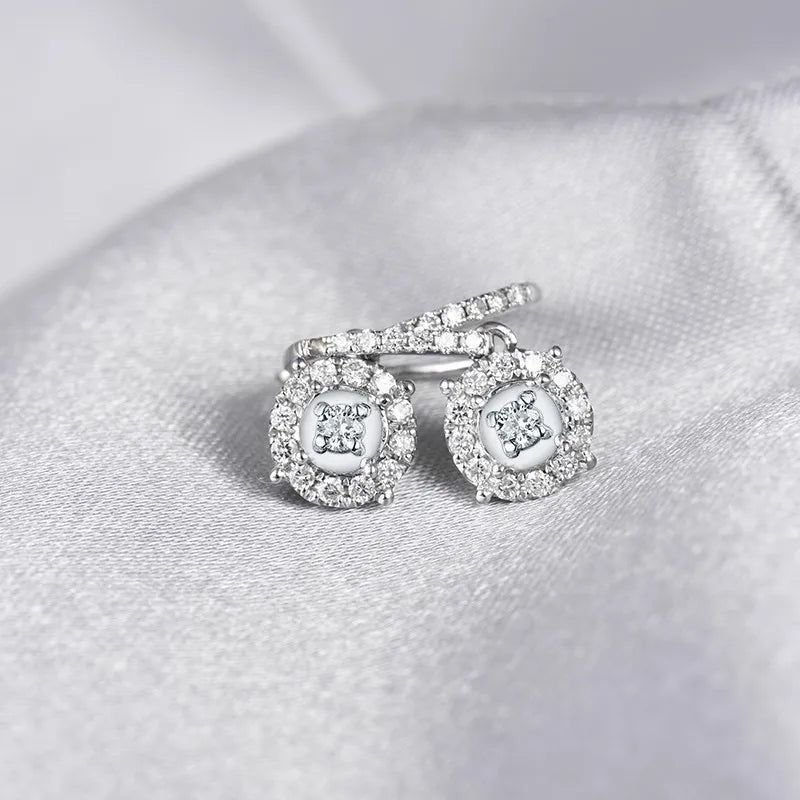 18K White Gold SI Diamond Stud Earrings for Her