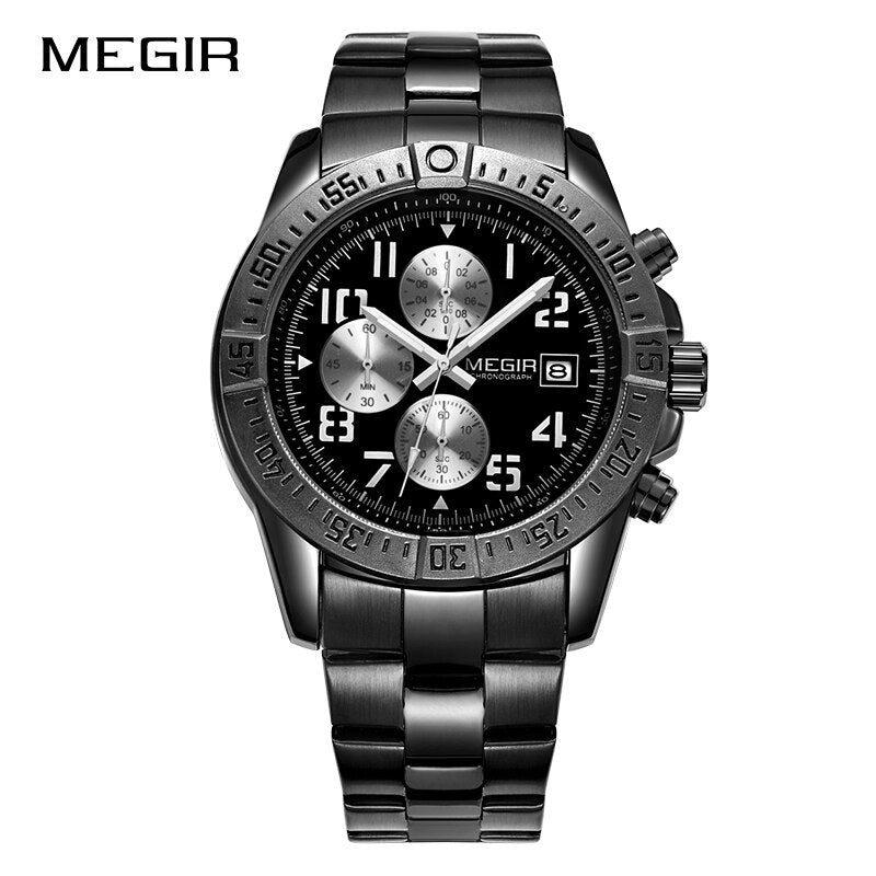 2018 MEGIR Mens Chronograph Casual Military Sports Watches Luxury Top Brand Quartz Wrist Watch Men Clock Male Relogio Masculino