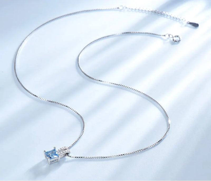 Sterling Silver Nano Aquamarine and Topaz Jewelry Set for Women