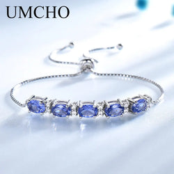 Sterling Silver Nano Tanzanite Oval Bangle Bracelets for Women