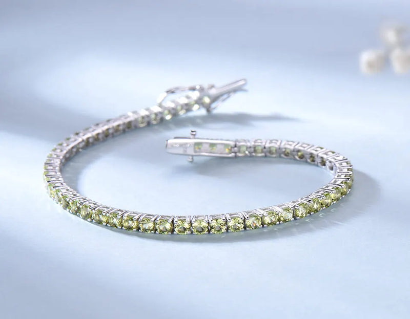 Sterling Silver Peridot Bracelet for Women