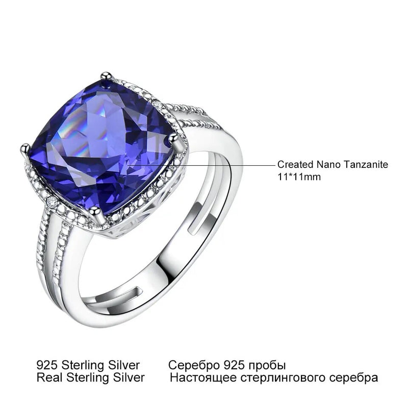 925 Sterling Silver Tanzanite Rings for Women