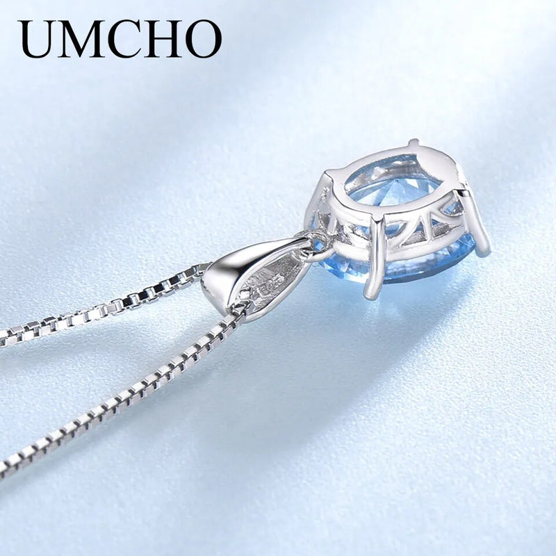 925 Sterling Silver Gemstone Pendant Necklace for Women