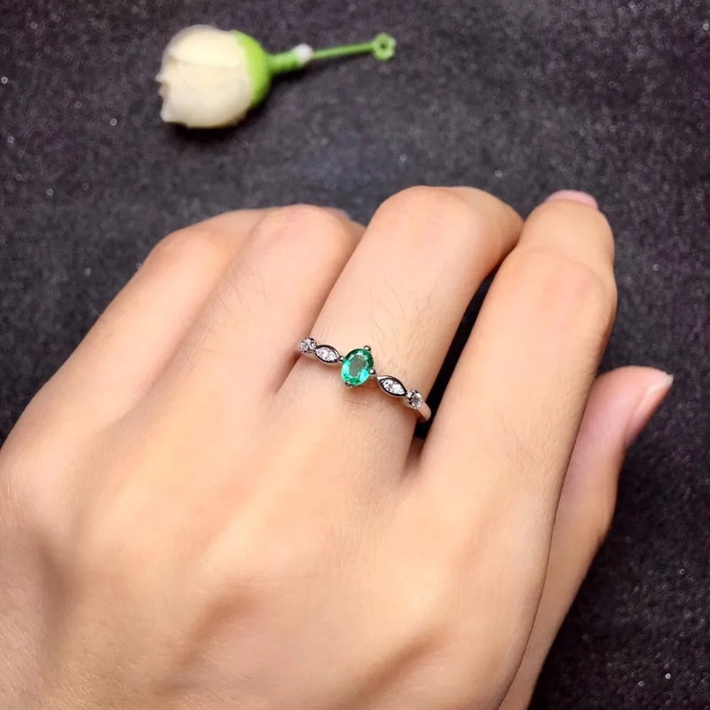 Sterling Silver Compact Emerald Rings for All