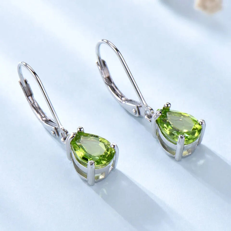 Sterling Silver Peridot Stud Earrings for Women