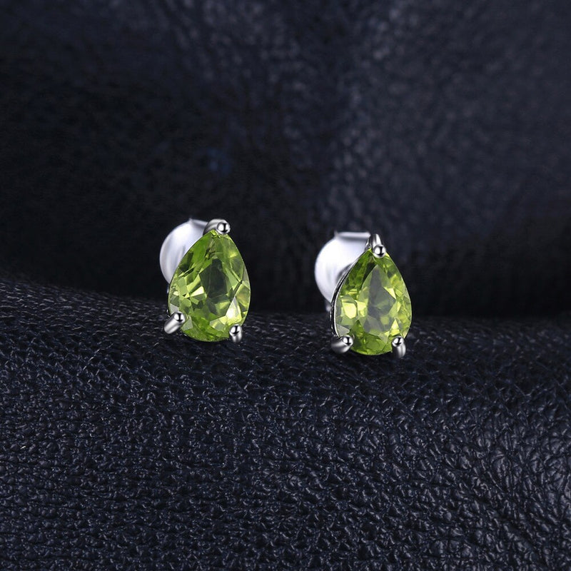 925 Sterling Silver 1.50ct Peridot Stud Earrings for Women