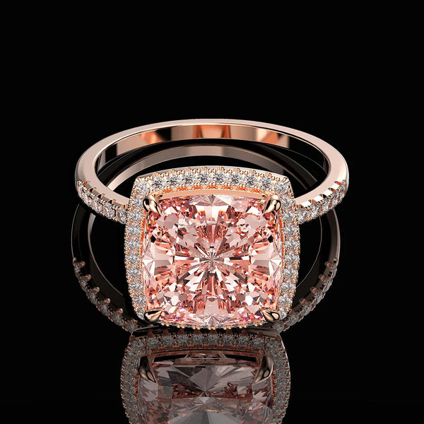 Wong Rain Luxury 925 Sterling Silver Created Moissanite Morganite Gemstone Wedding Engagement Ring Fine Jewelry Wholesale