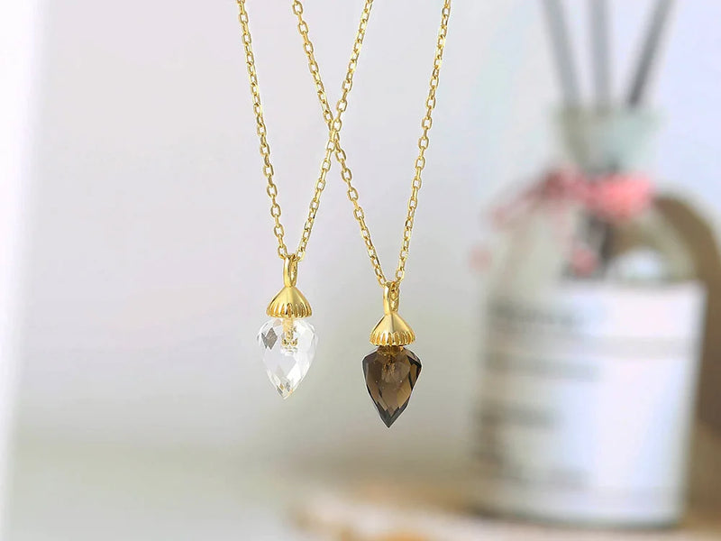 Sterling Silver Gold Plated Quartz Jewelry Set for Women