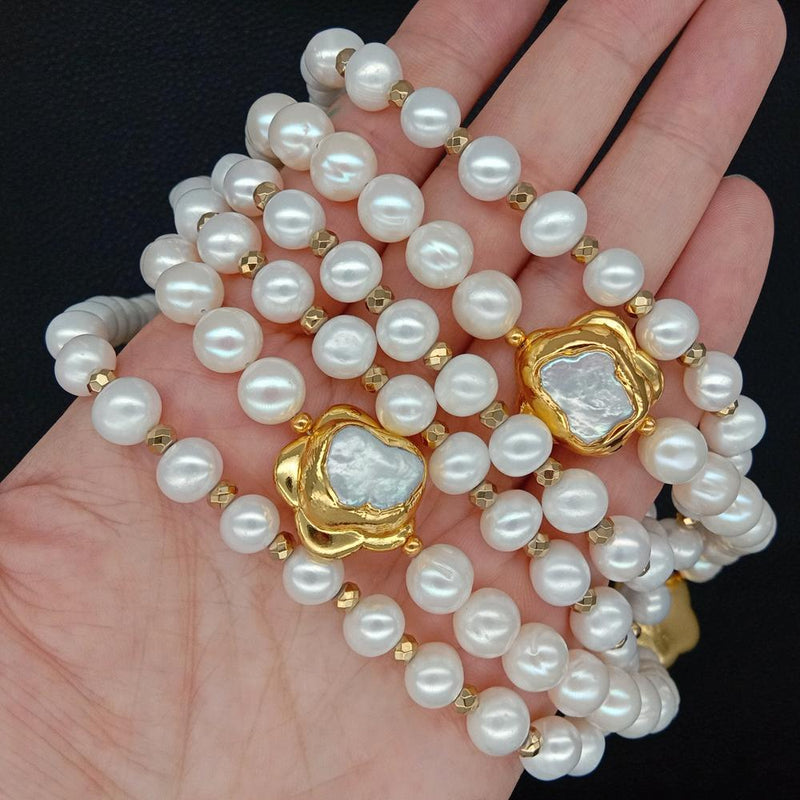 Freshwater Pearl Olive Shape Necklace for Women