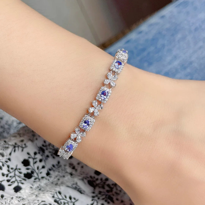 Silver Blue Tanzanite Bracelet for Girl