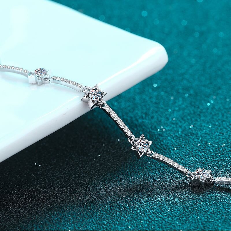 Sterling Silver 1.00 ctw Diamond & Moissanite Bracelet for Women