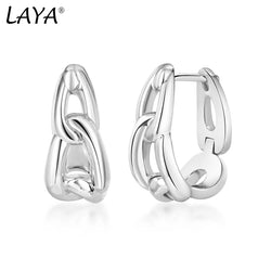 925 Sterling Silver Rope Chain Earrings with Hoop Lock for Women