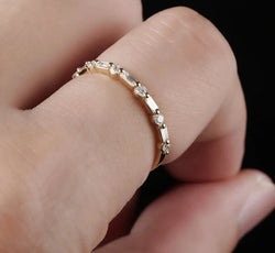 14K Yellow Gold Moissanite Engagement Ring for Women