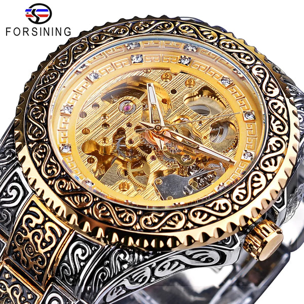 Stainless Steel Diamond Mens Automatic Watch for Men