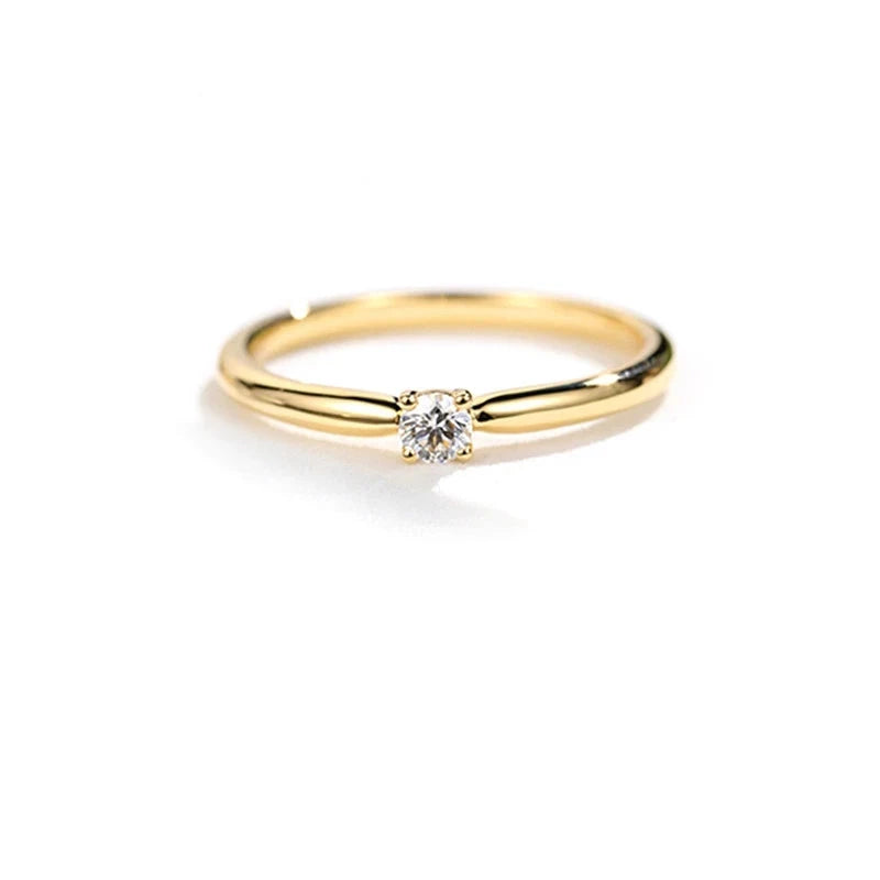 14k Yellow Gold 0.1ct Moissanite Ring for Women