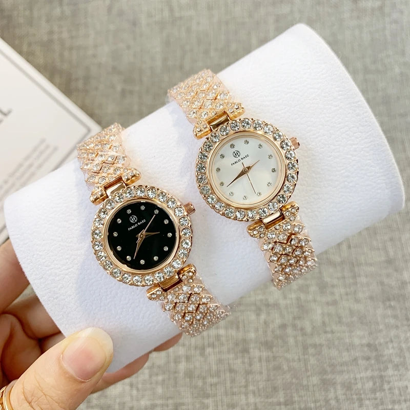 Luxury Steel Fashion Clock Watch with Diamond Accents & Special Design for Women's Dress Wristwear