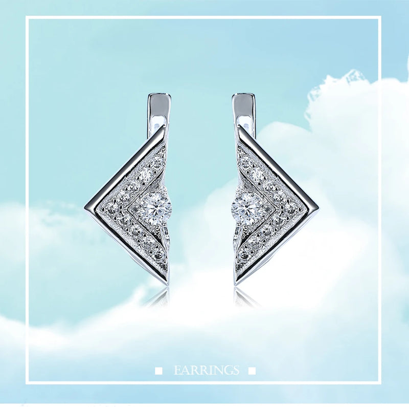 925 Sterling Silver Triangle Clip Earrings for Women