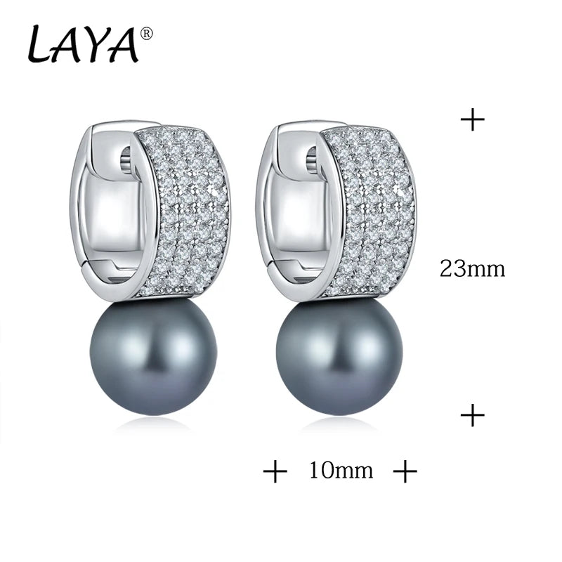 Silver Pearl & Cubic Zircon Earrings for Women