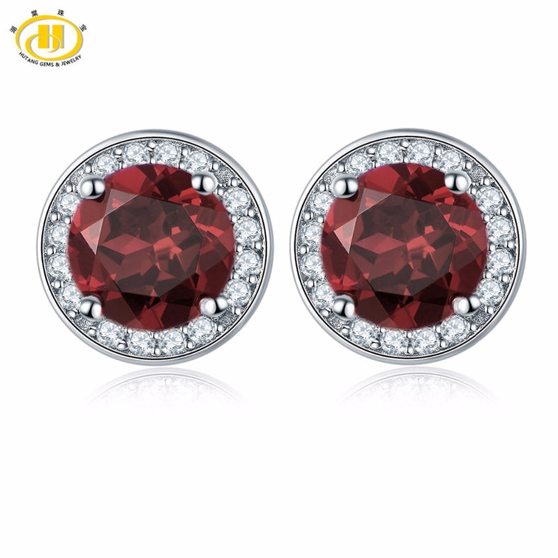 Sterling Silver Rhodolite Garnet Earrings for Women