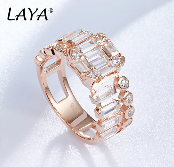 Sterling Silver AA Zircon Geometry Ring for Women