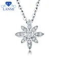 18K White Gold Butterfly Diamond Pendant for Women