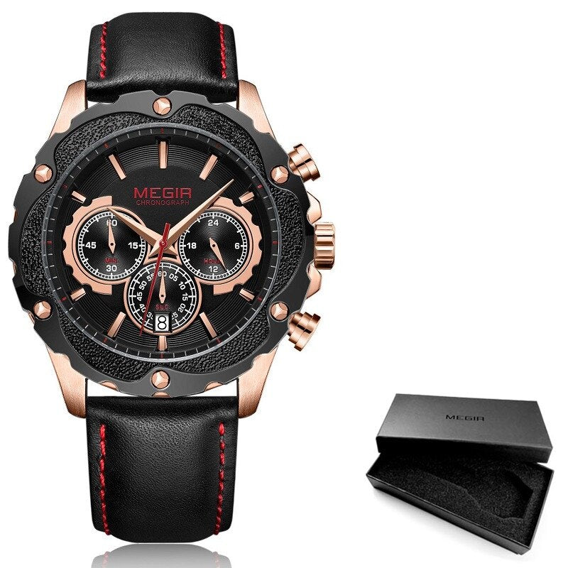 Stainless Steel Chronograph Sport Watch with Luminous and Waterproof Features for Men