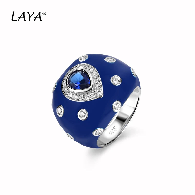 925 Sterling Silver Blue Sapphire Ring for Men & Women