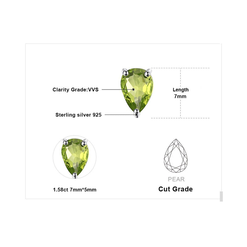 925 Sterling Silver 1.50ct Peridot Stud Earrings for Women