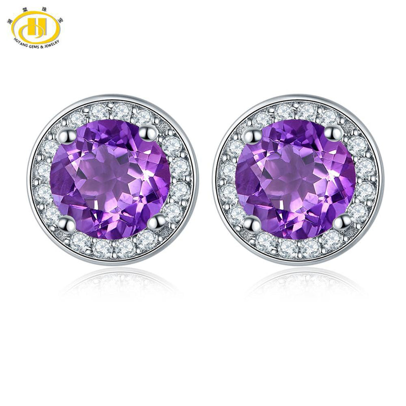 Sterling Silver Rhodolite Garnet Earrings for Women