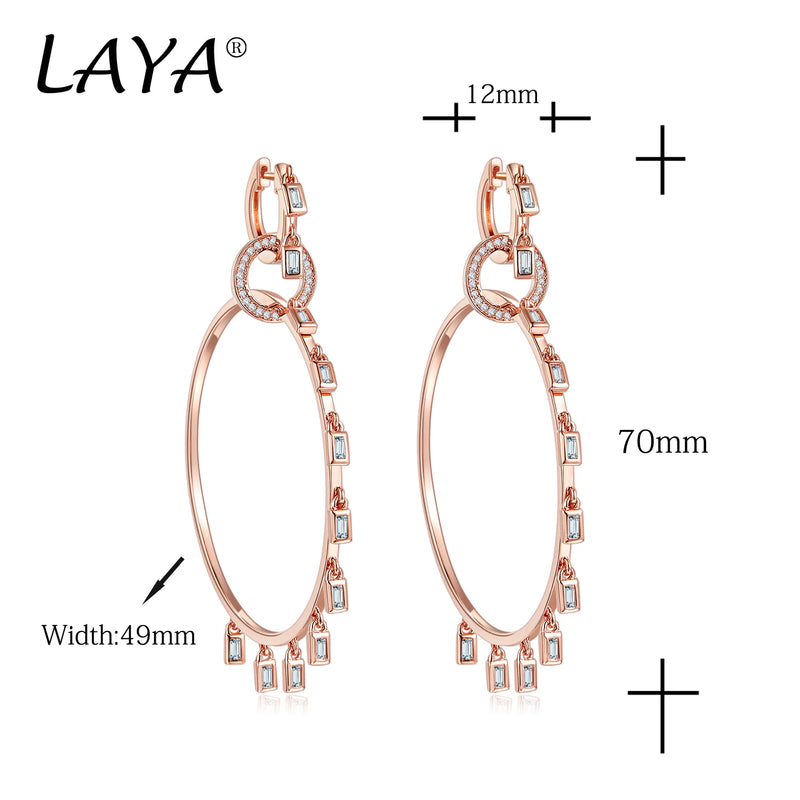 Sterling Silver CZ Circle Earrings for Women