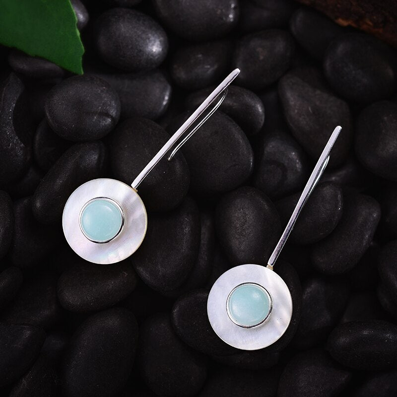 925 Sterling Silver Planet Drop Earrings for Woman