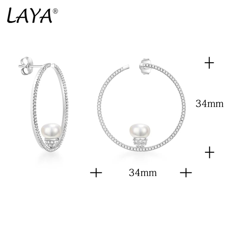 925 Sterling Silver Cubic Zirconia Hoop Earrings for Women