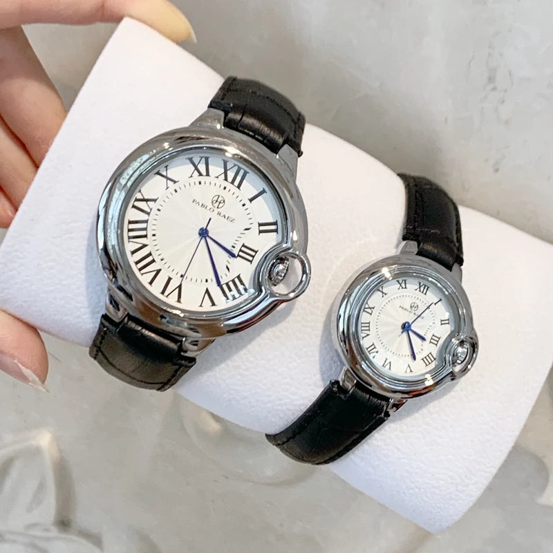 Luxury Leather Blue Quartz Classic Design Watch for Men and Women – Elegant Timepiece for Lovers of Fine Relogies and Fashion Dress Clocks.