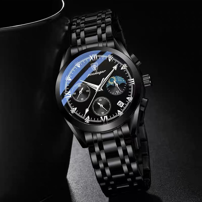 Stainless Steel Quartz Date Luminous Sport Watch for Men