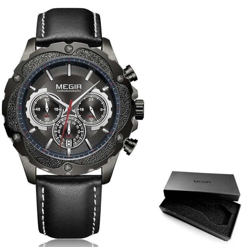 Stainless Steel Chronograph Sport Watch with Luminous and Waterproof Features for Men