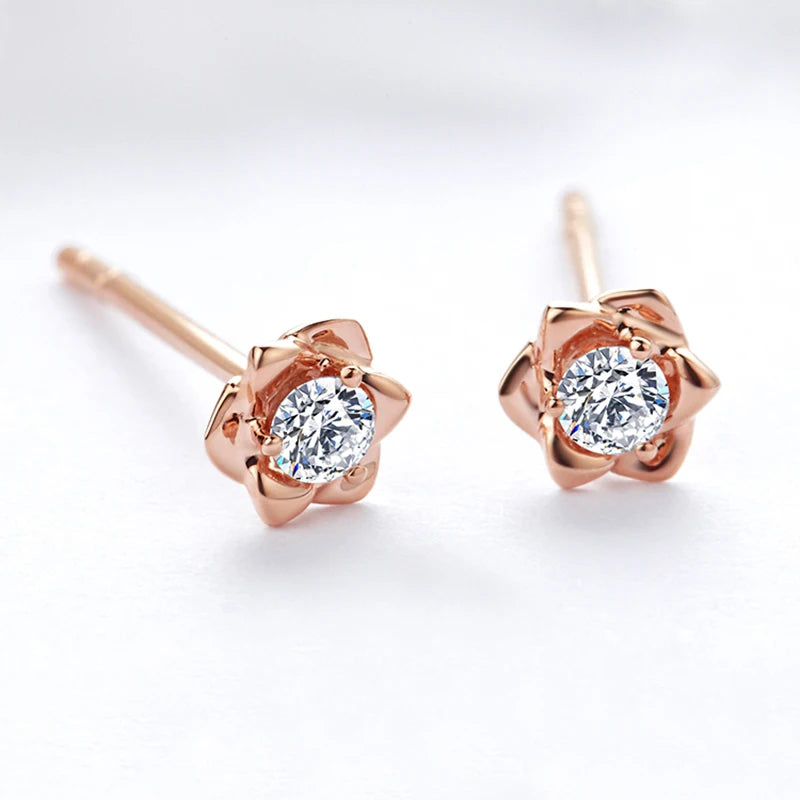 14K Gold 3mm Moissanite Stud Earrings for Women