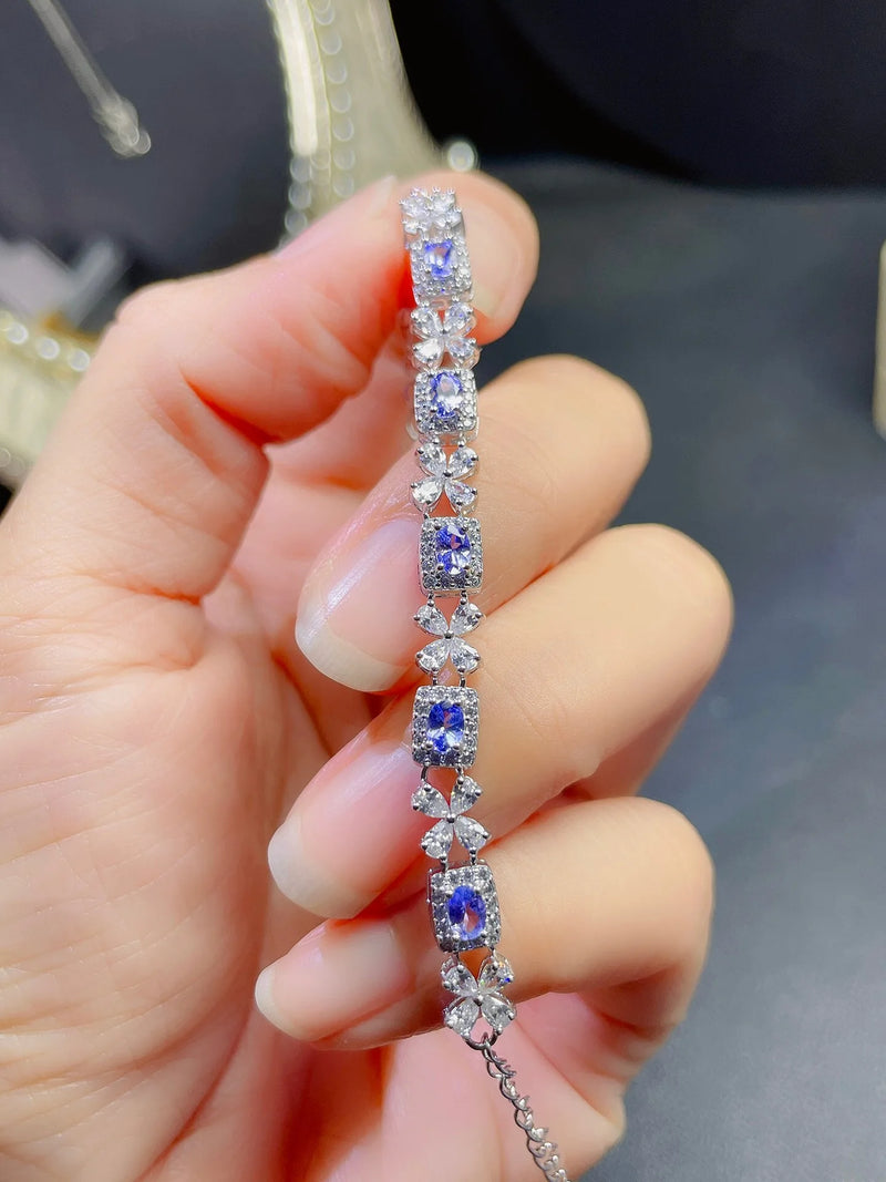 Silver Blue Tanzanite Bracelet for Girl