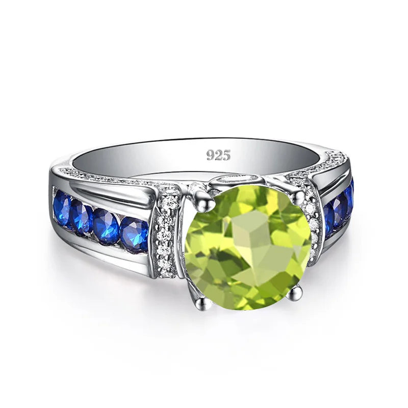 Sterling Silver Peridot Ring for Women