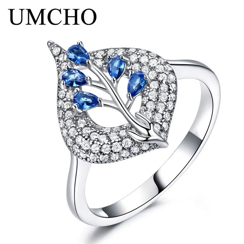 Sterling Silver Nano Sapphire & Aquamarine Cushion Ring for Women