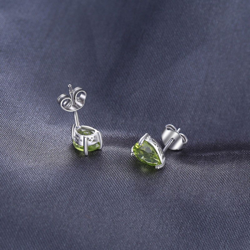 925 Sterling Silver 1.50ct Peridot Stud Earrings for Women