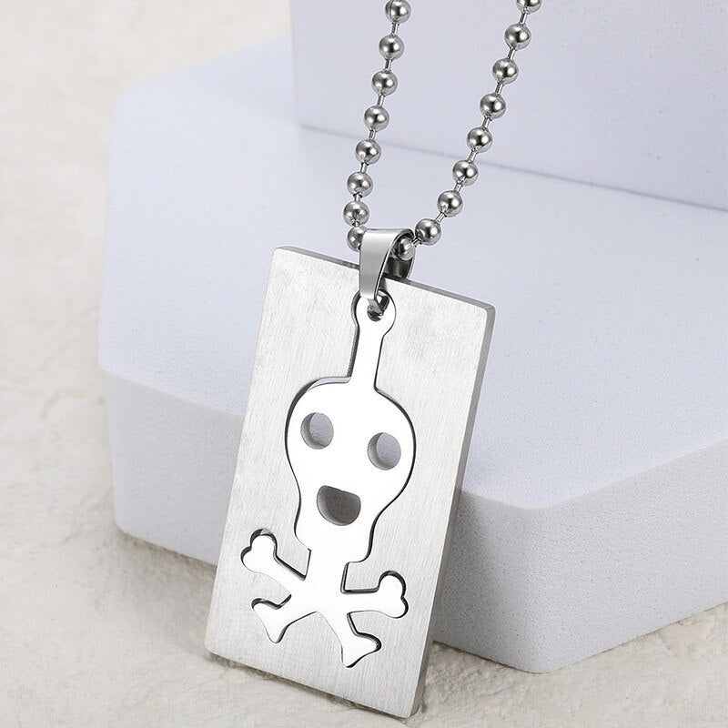 Sterling Silver Unique Skeleton Pendant Necklace for Men and Women