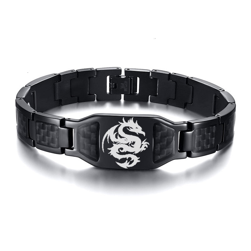 Stainless Steel Scorpion Cross Shield Images Chain Bracelet for Men