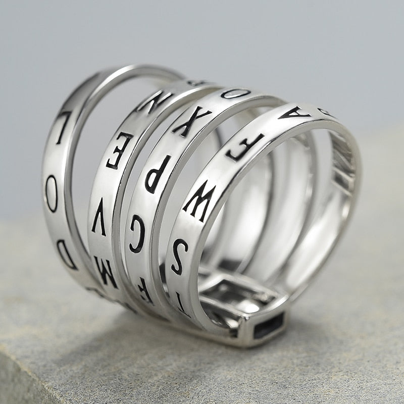 Sterling Silver Rotatable Ring for Women