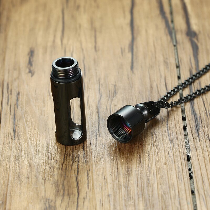 Stainless Steel Hollow Tube Pendant for Men or Women.