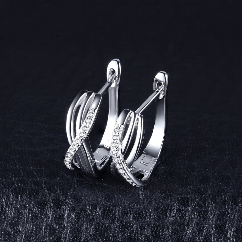 925 Sterling Silver Infinity Love Knot Earrings with 5A CZ for Women