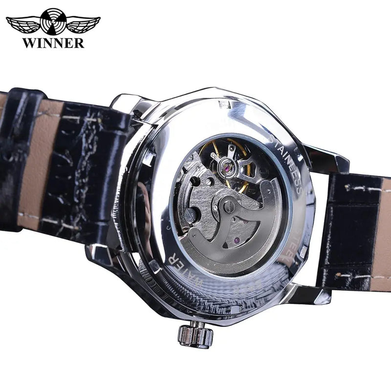 Stainless Steel Transparent Skeleton Dial Men's Watch