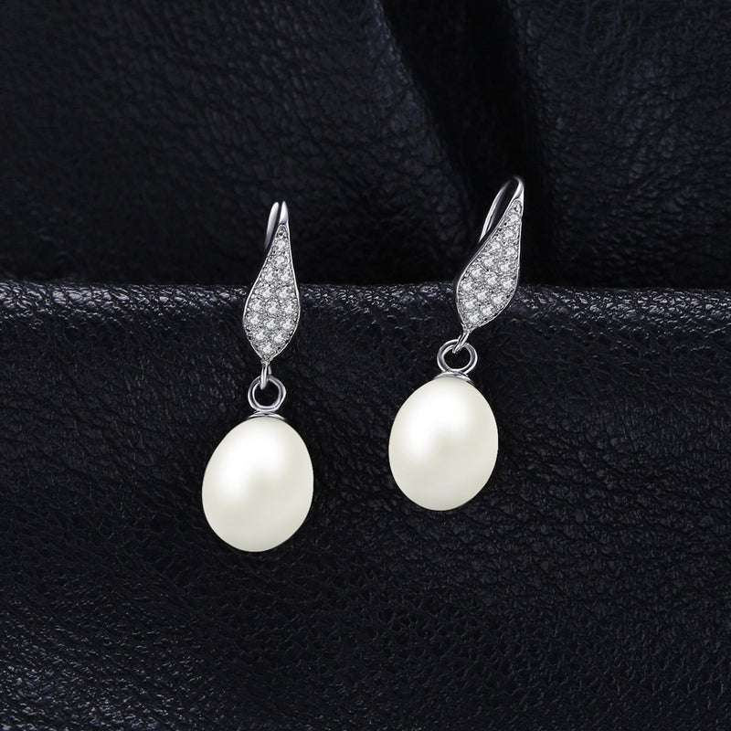 Sterling Silver Freshwater Pearl Dangle Earrings for Women