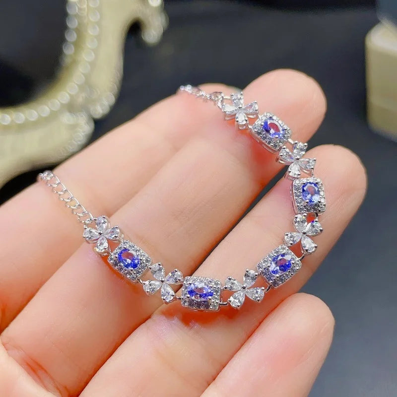 Silver Blue Tanzanite Bracelet for Girl